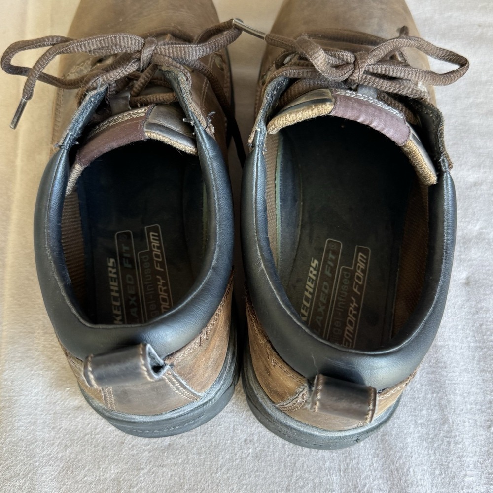 Size 11 - Mens SKECHERS Segment Rilar Leather Oxford SHOES-64260 Relaxed Fit - Picture 6 of 10